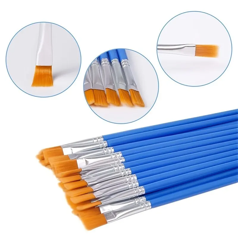Nylon Flat Paint Brushes with  - огляд і ціна Plastic Model Paint
